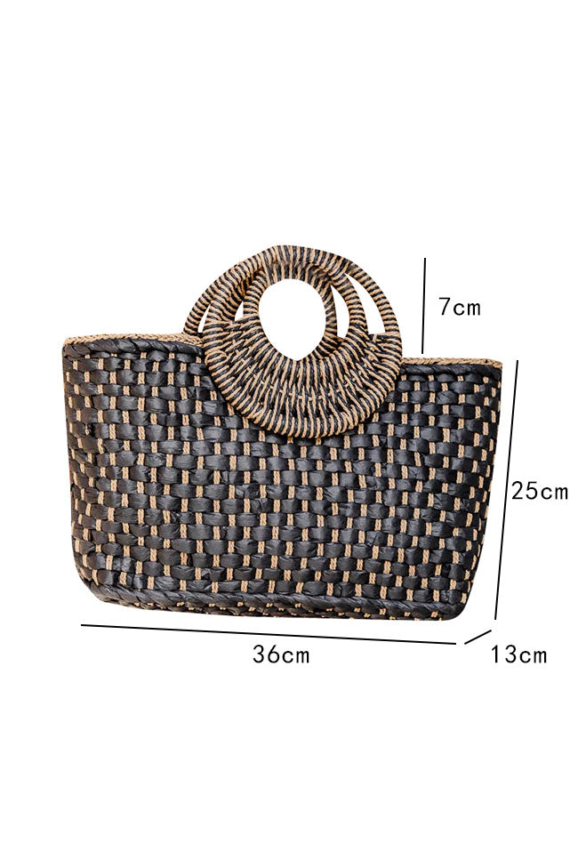 Vintage Straw Woven Vacation Hand Bag