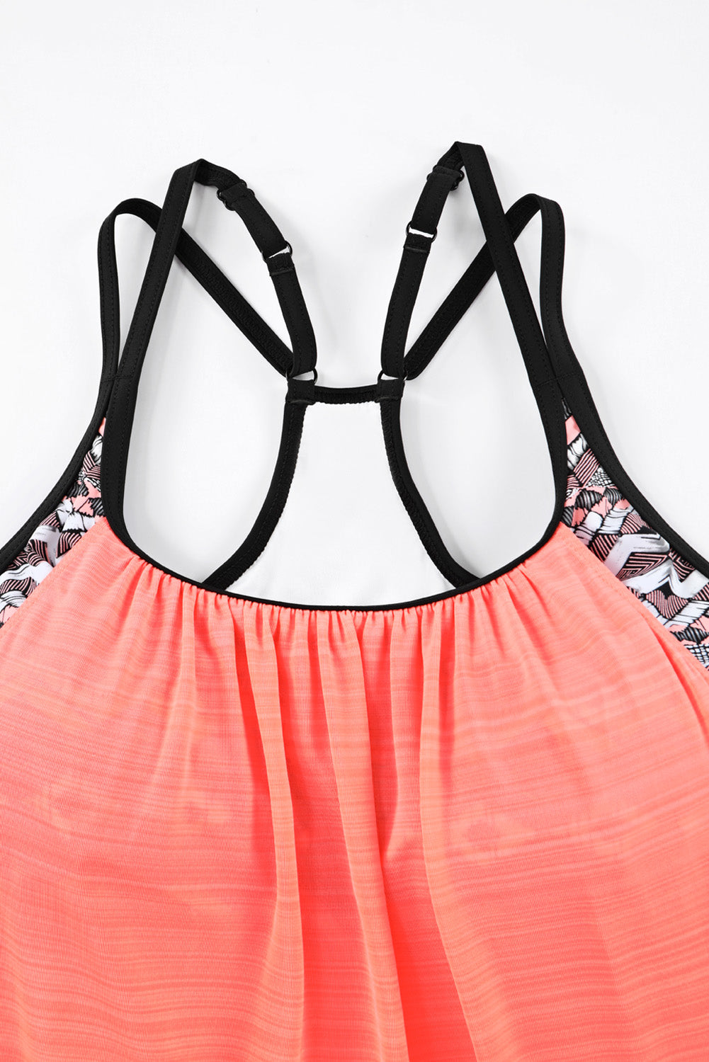 Plants Printed Lined Tankini Swimsuit
