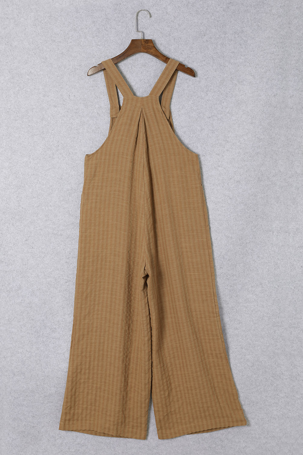 Chicory Coffee Striped Pleated Wide Leg Pocketed Jumpsuit