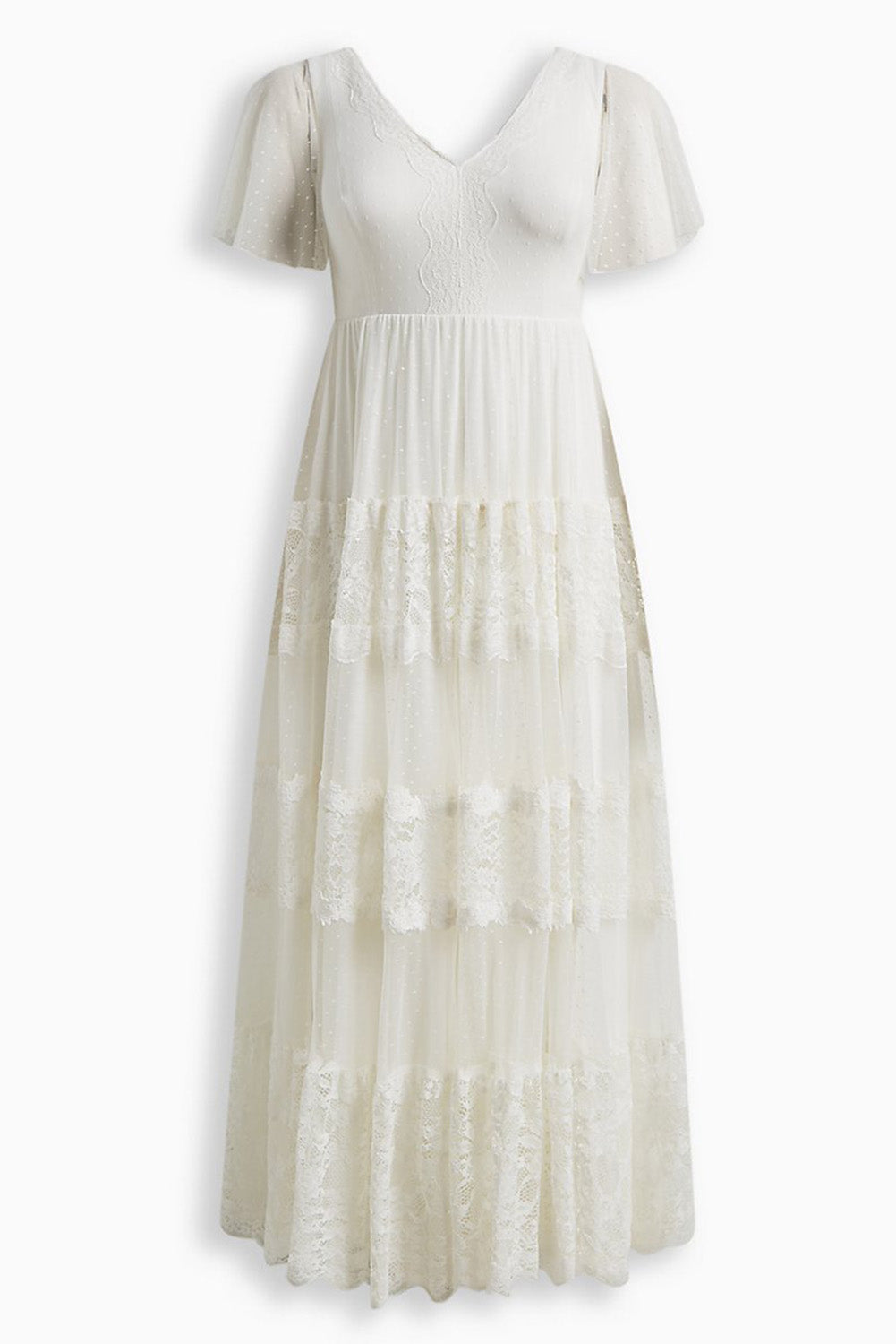 Plus Size Lace A-line Boho Wedding Dress