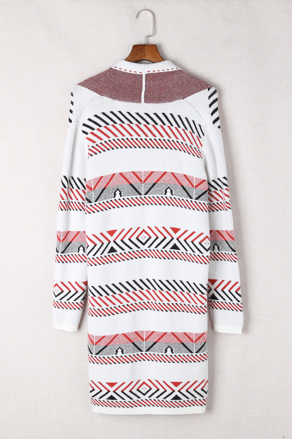 Open Front Draped Geometric Cardigan
