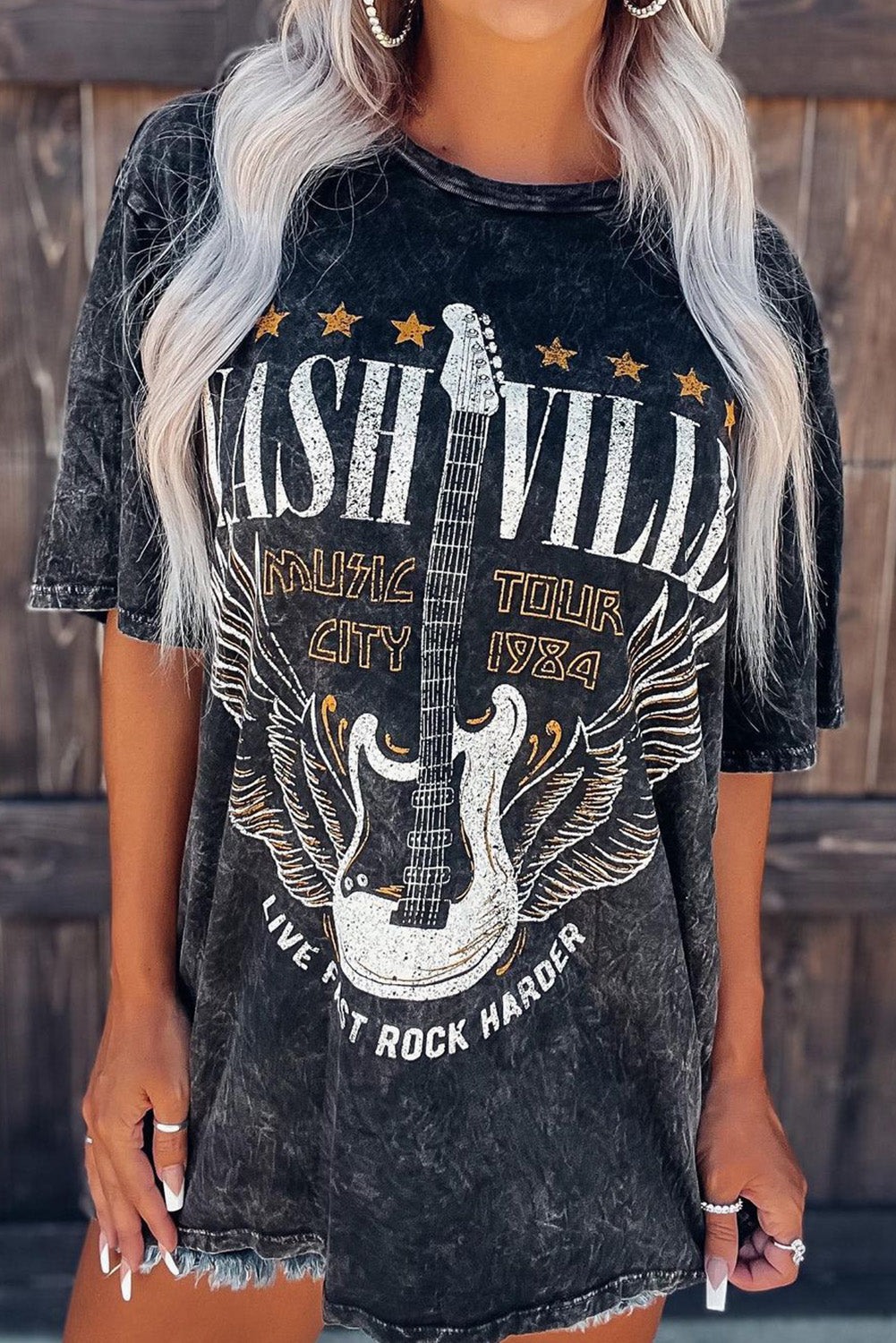 Mineral Wash NASHVILLE Vintage Graphic T Shirt