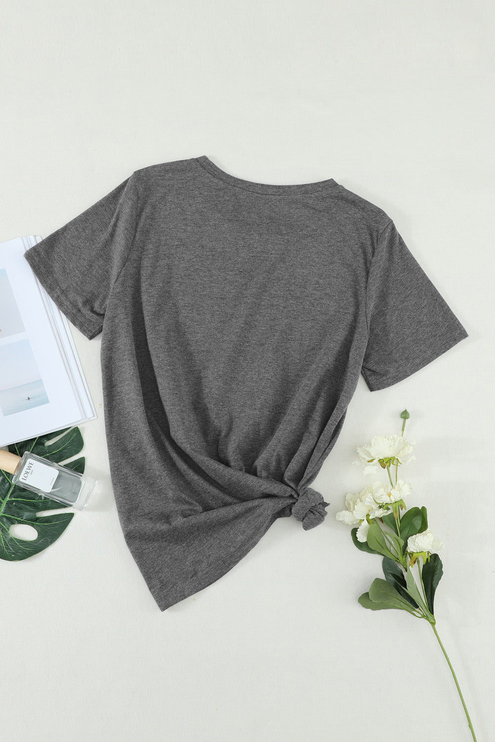 Geometric Feather O-neck T-shirt