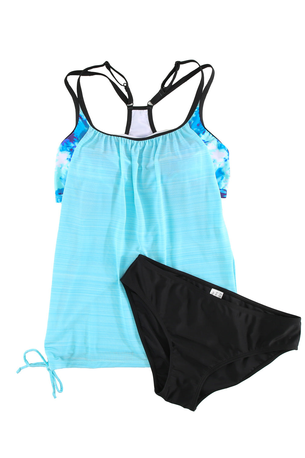 Plants Printed Lined Tankini Swimsuit