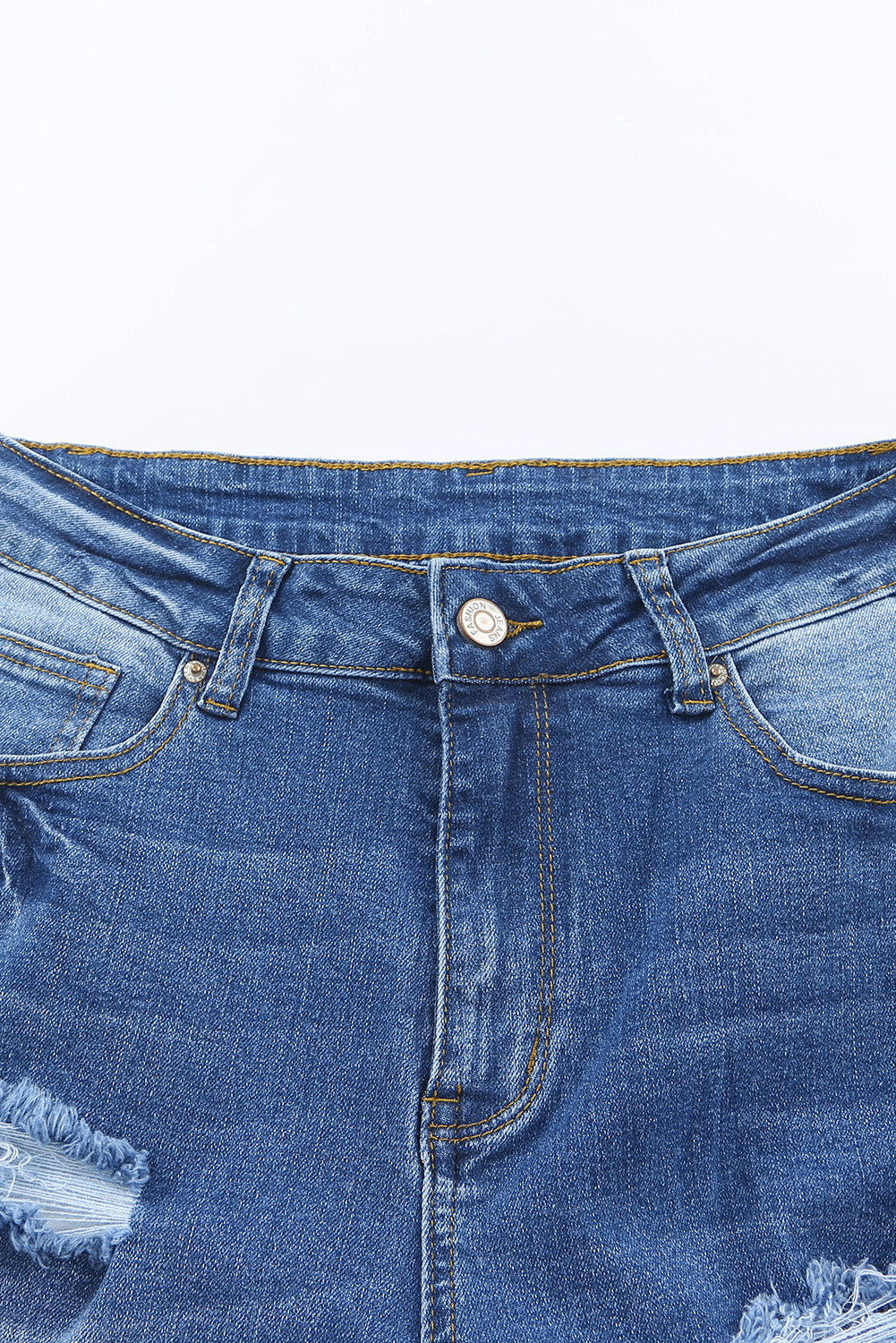 Distressed Straight Leg High Waist Jeans