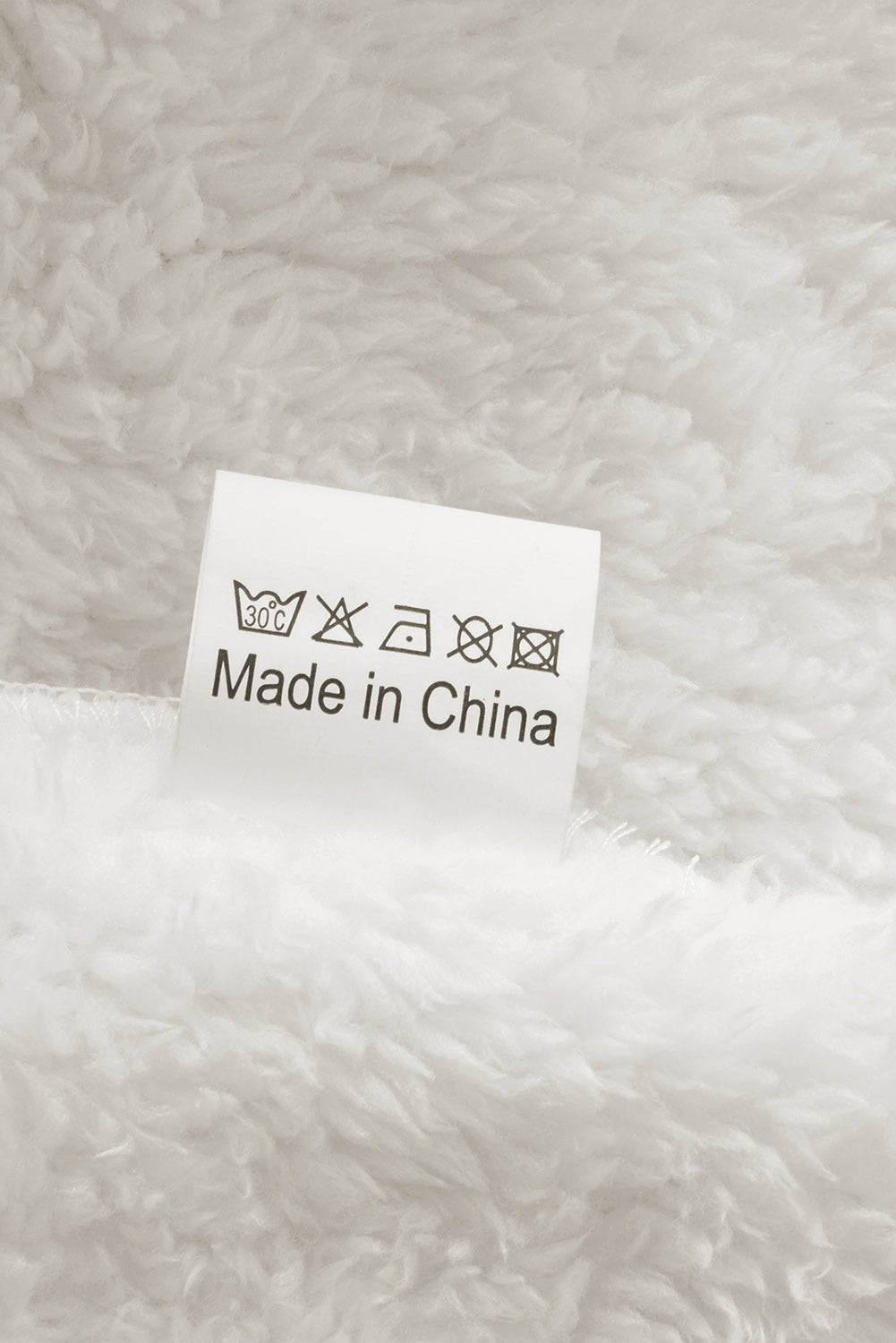 Charcoal White Zip Neck Oversize Fluffy Fleece Pullover