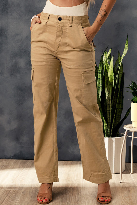 Multi-pockets Straight-leg Cargo Pants
