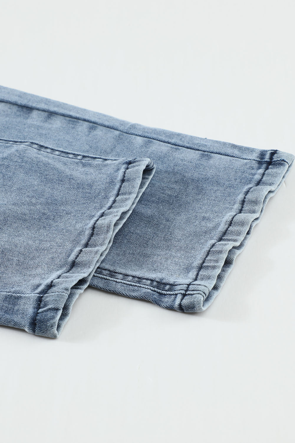 Drawstring High Waist Daisy Patches Straight Leg Jeans