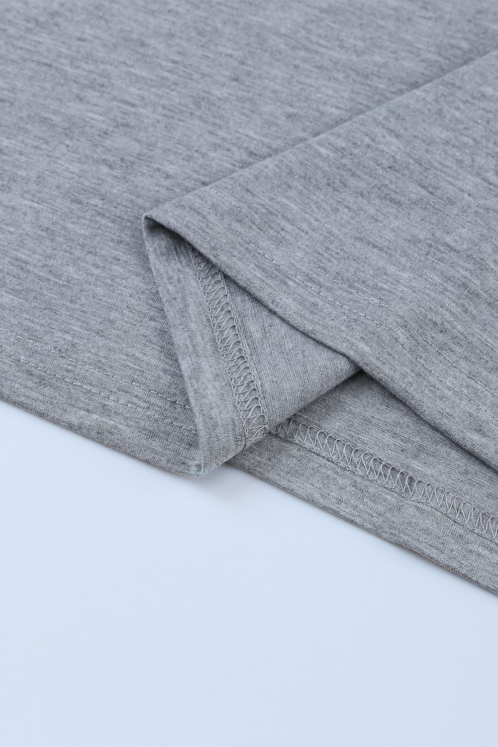 Button V Neck Rolled Short Sleeve T Shirt