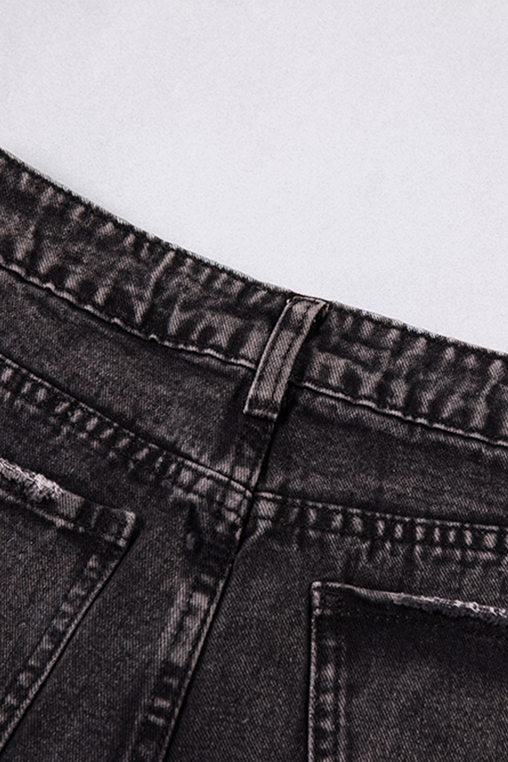 Button Fly Distressed High Waist Denim Shorts