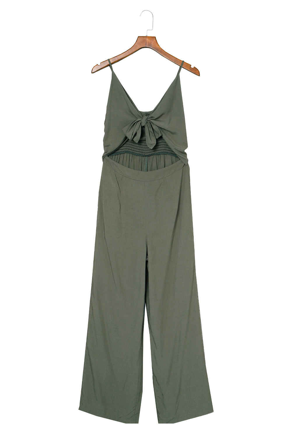 Knotted Hollow-out Front Sleeveless Wide Leg Jumpsuit