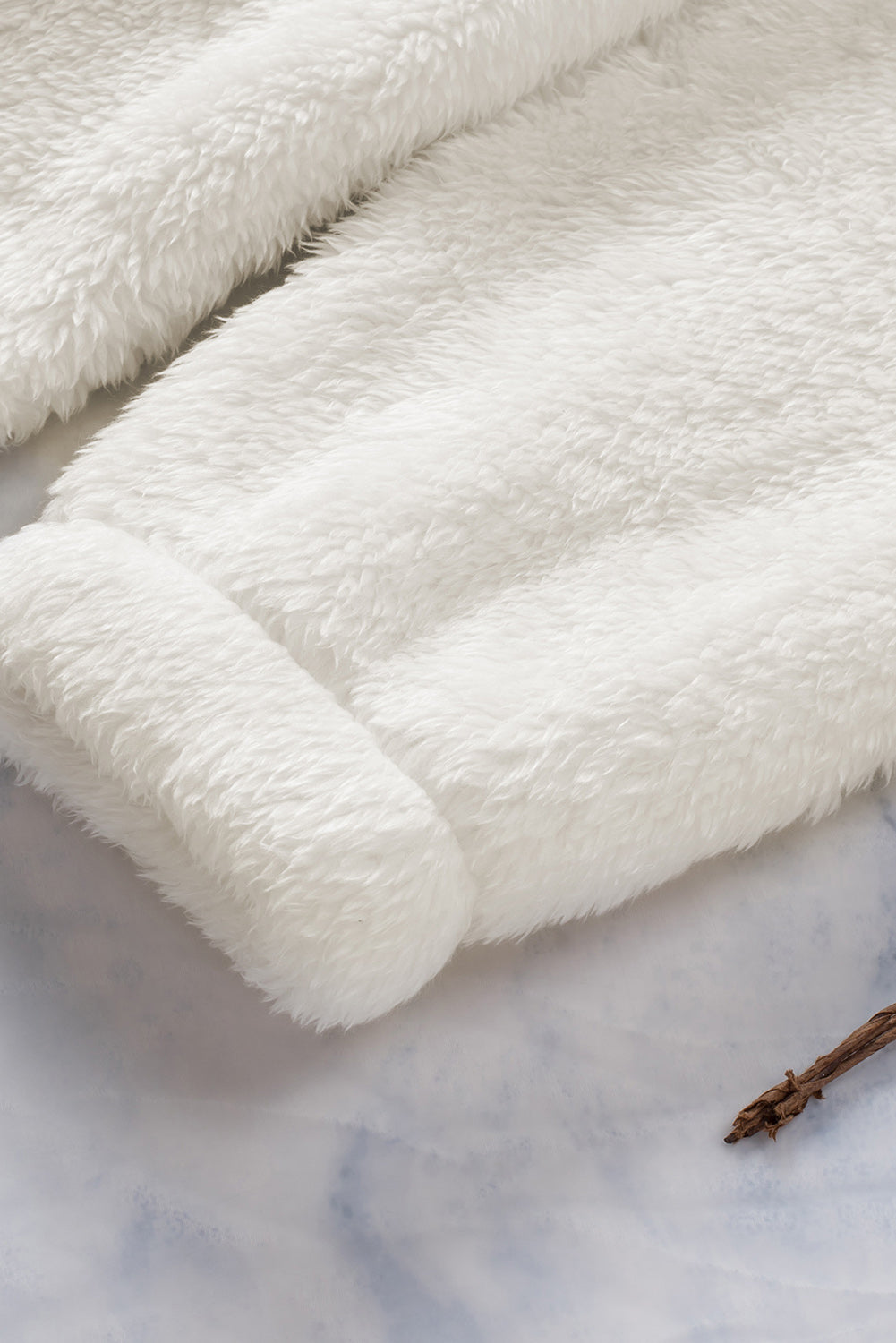 Charcoal White Zip Neck Oversize Fluffy Fleece Pullover