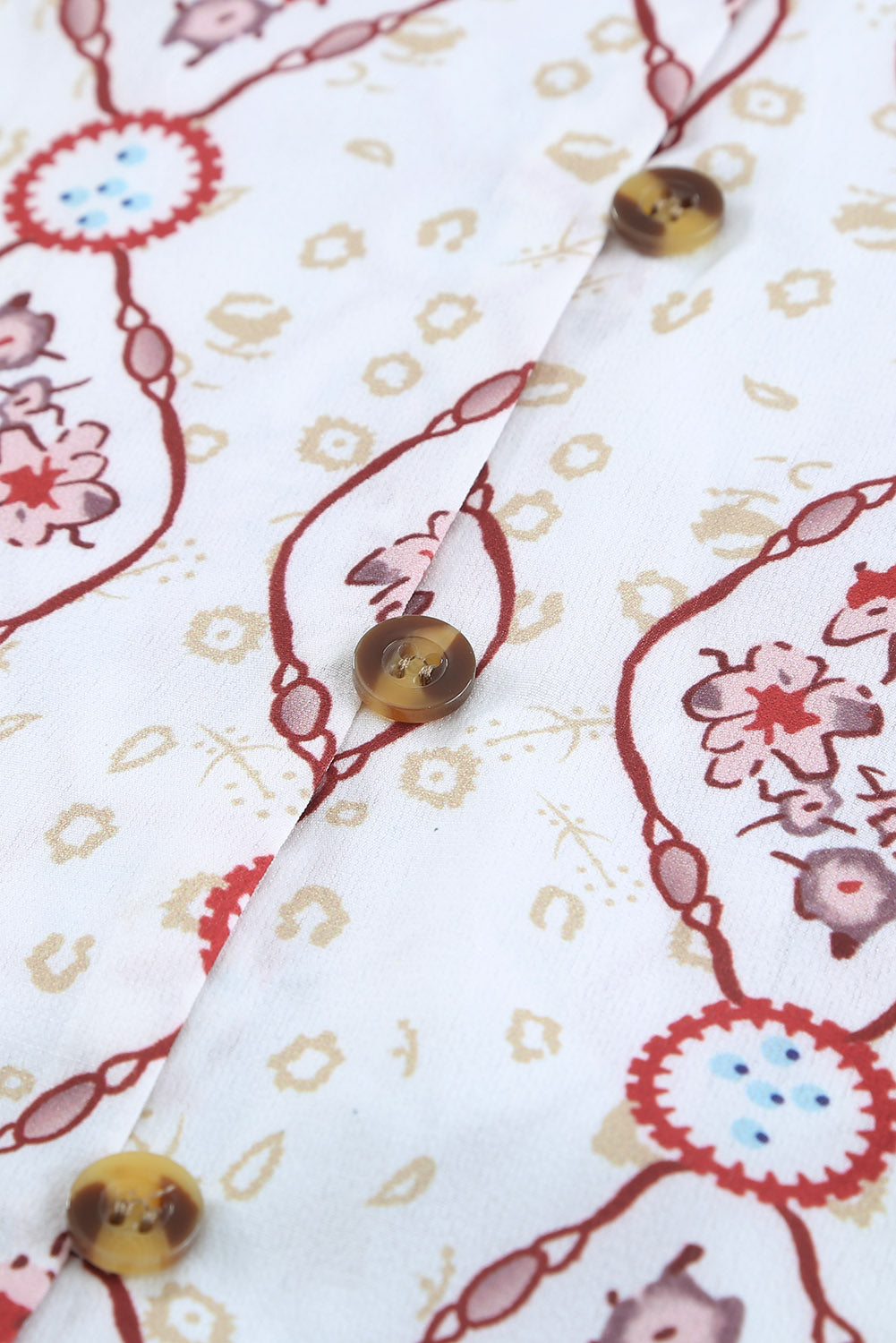 Floral Print Button-up Slim-fit Long Sleeve Shirt