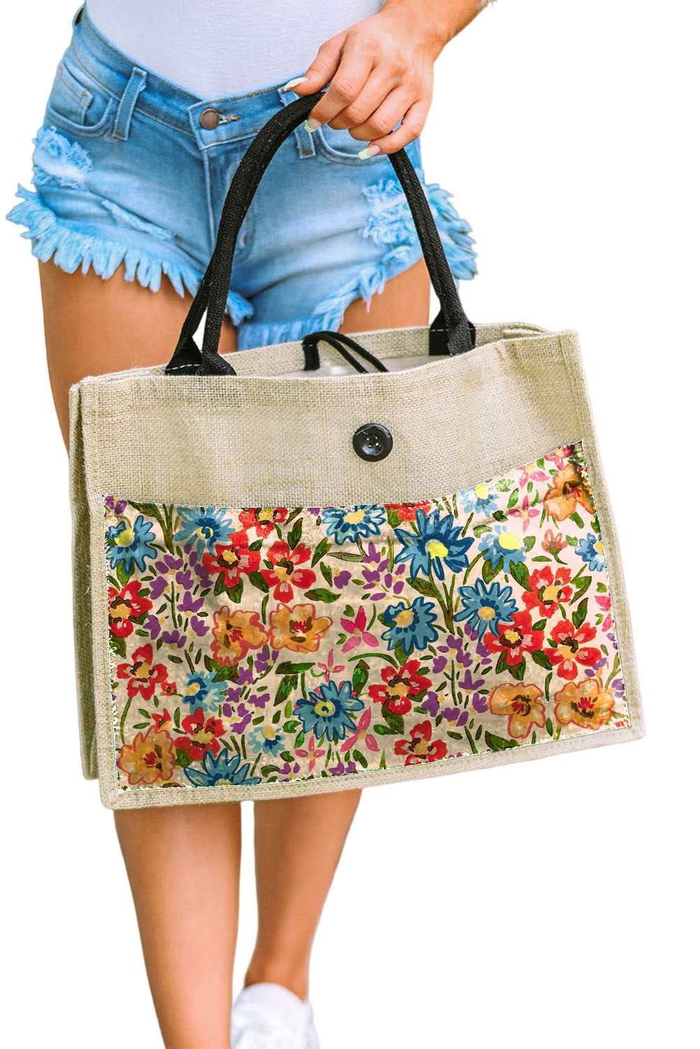 Multicolor Floral Print Zipped Flip Flop Sandals