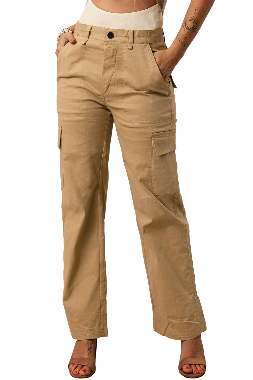 Multi-pockets Straight-leg Cargo Pants