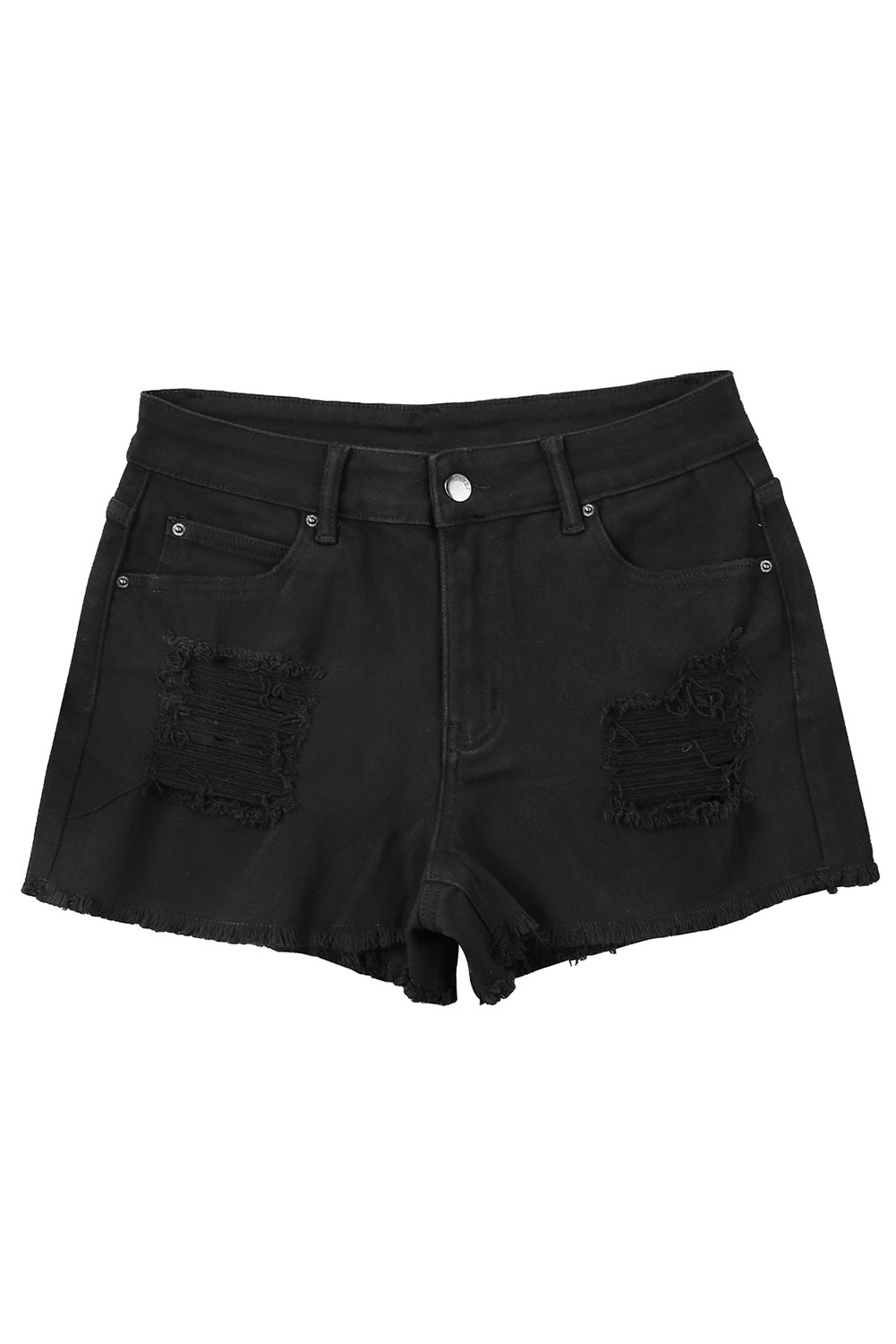 Distressed Tasseled Denim Shorts