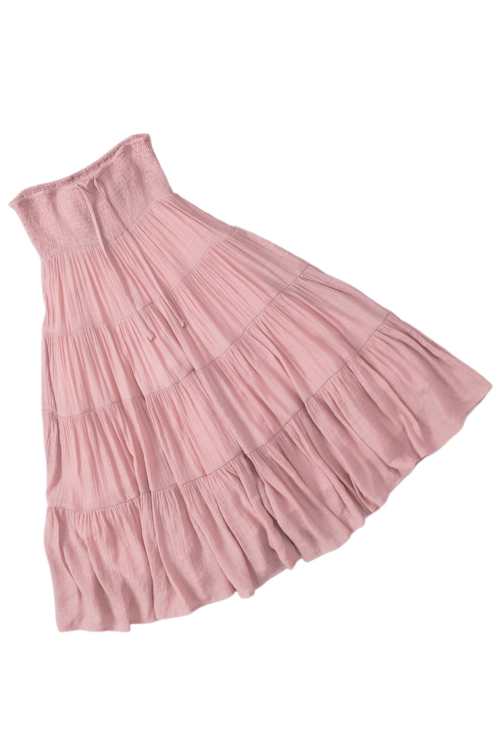 Smocked High Waist Tiered Maxi Skirt