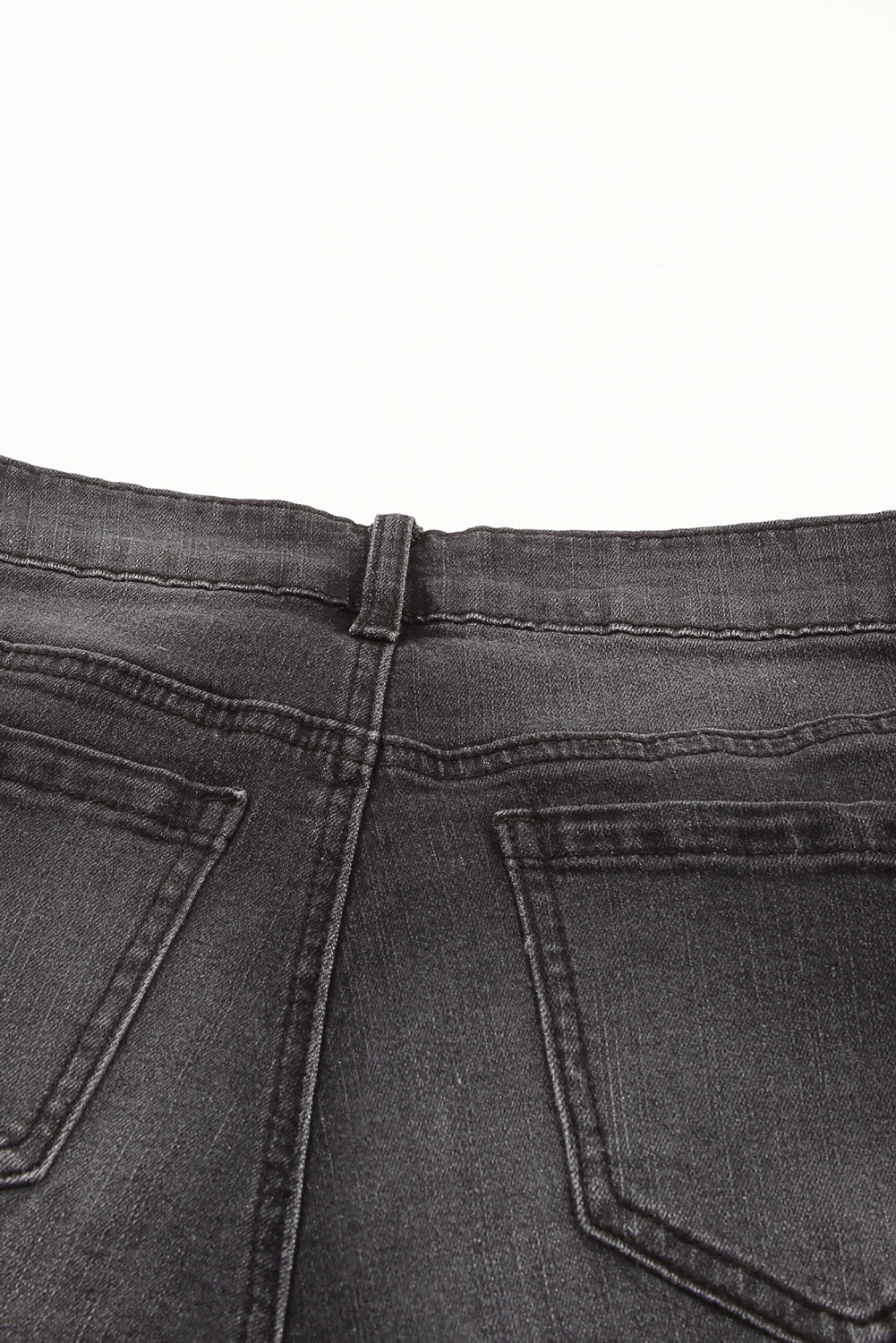 Distressed Ripped Denim Shorts with Pockets