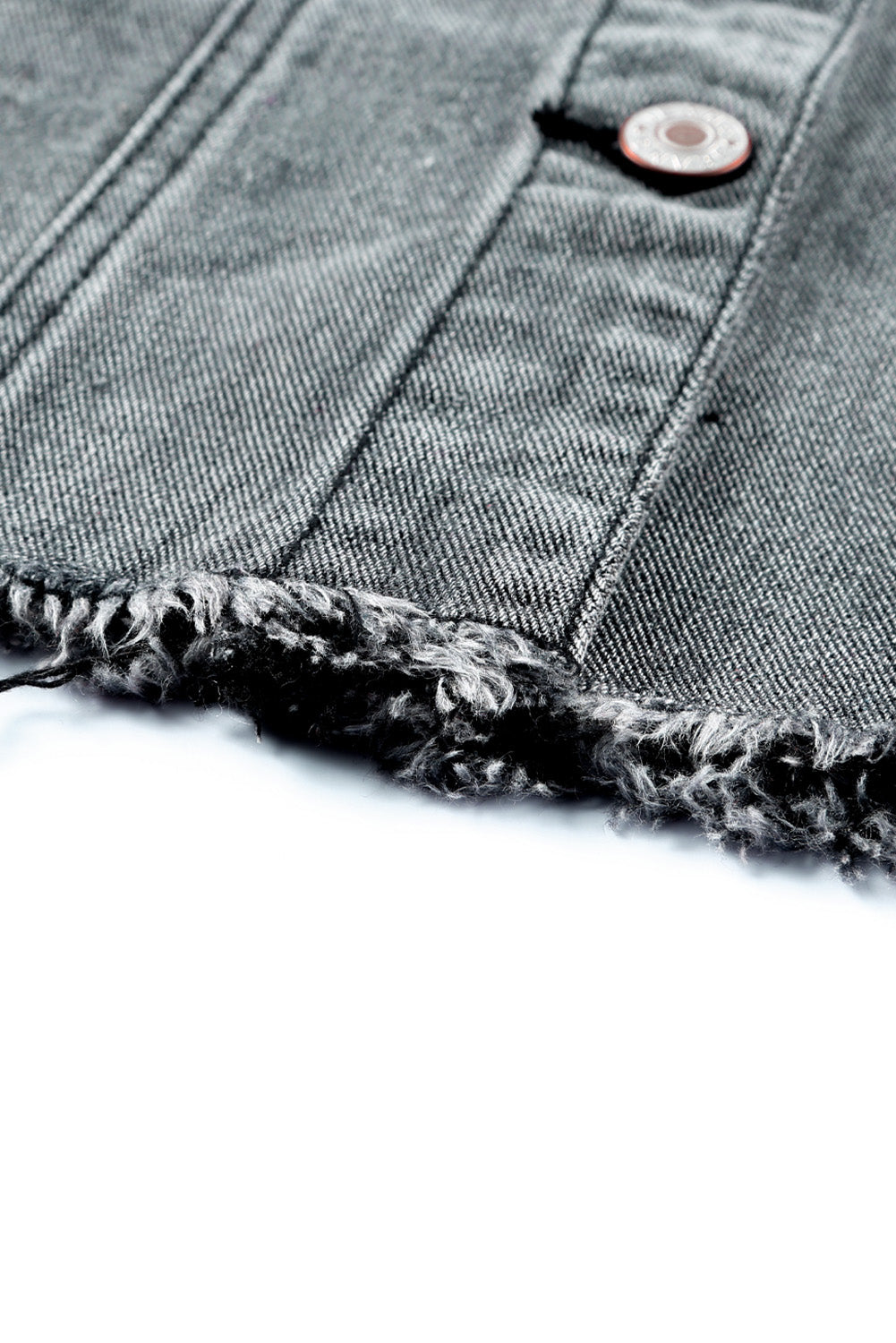 Multicolor Aztec Print Frayed Hem Denim Jacket