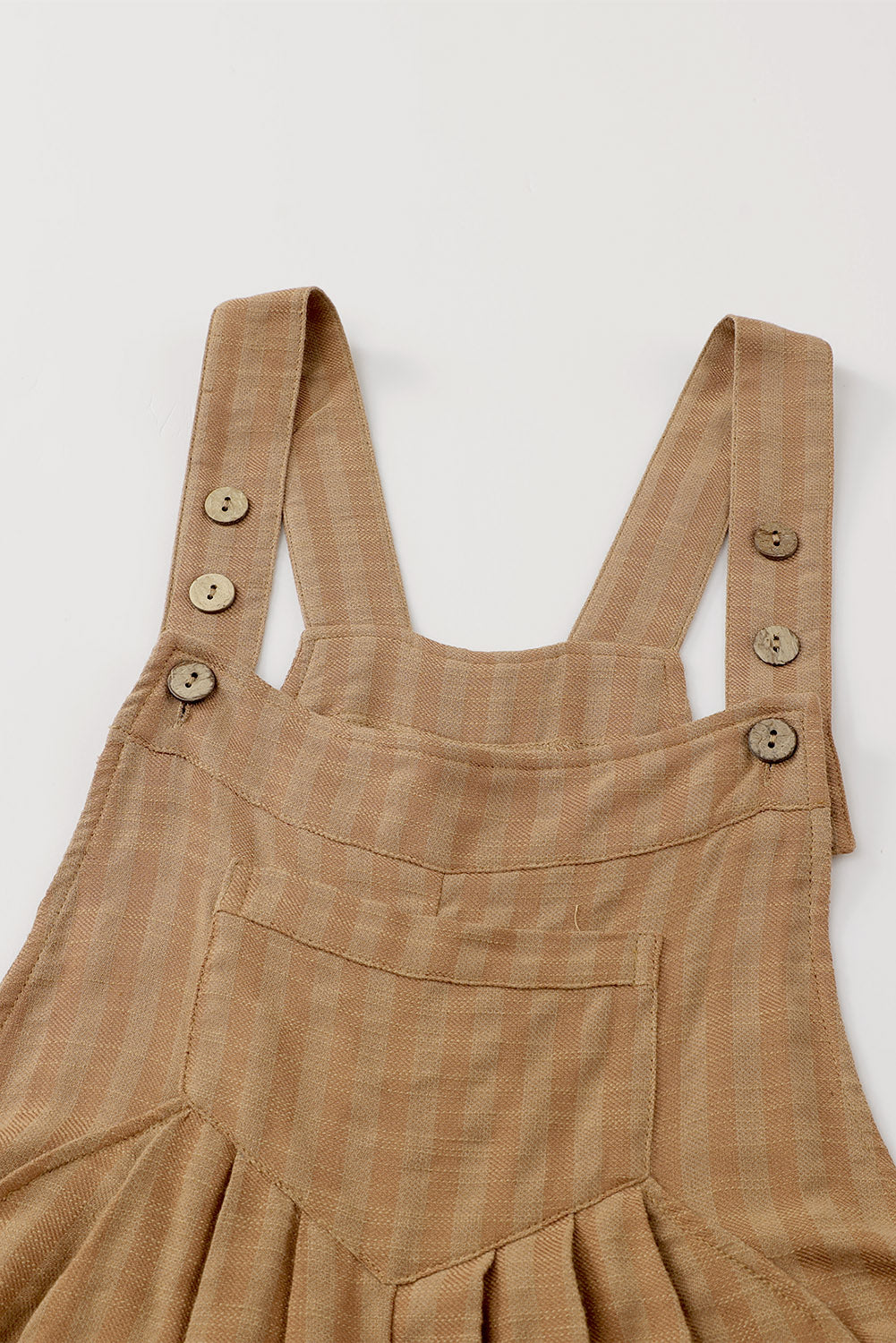 Chicory Coffee Striped Pleated Wide Leg Pocketed Jumpsuit