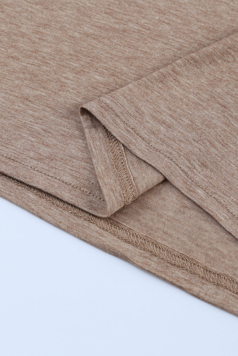 Button V Neck Rolled Short Sleeve T Shirt