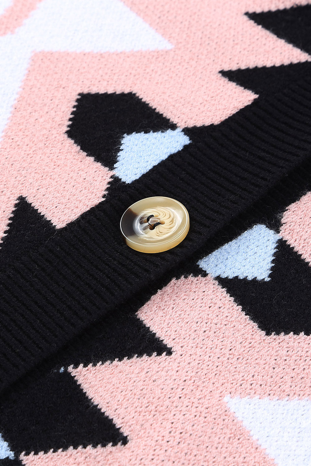 Oversized Aztec Buttons Front Cardigan