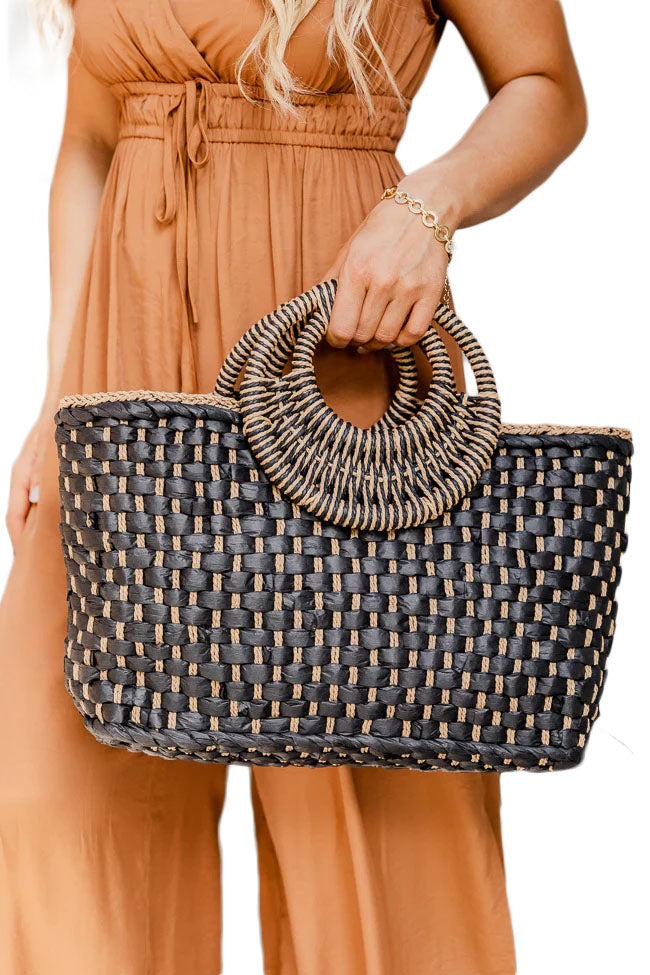 Vintage Straw Woven Vacation Hand Bag