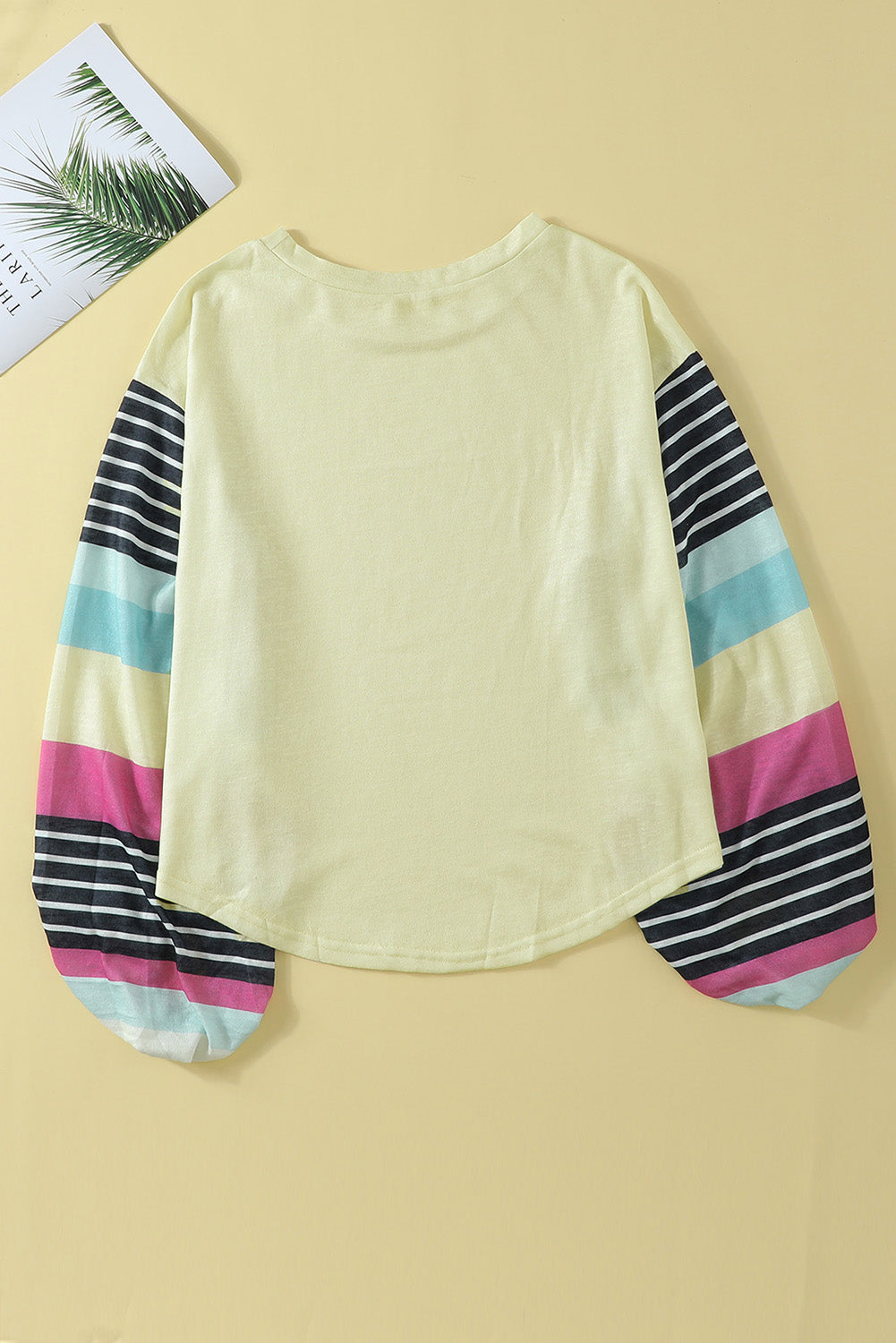 Striped Colorblock Long Sleeve Knit Top