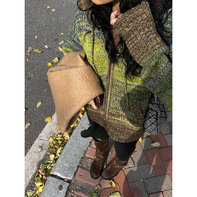 Thickened Short Winter Cardigan Women's Sweater Coat