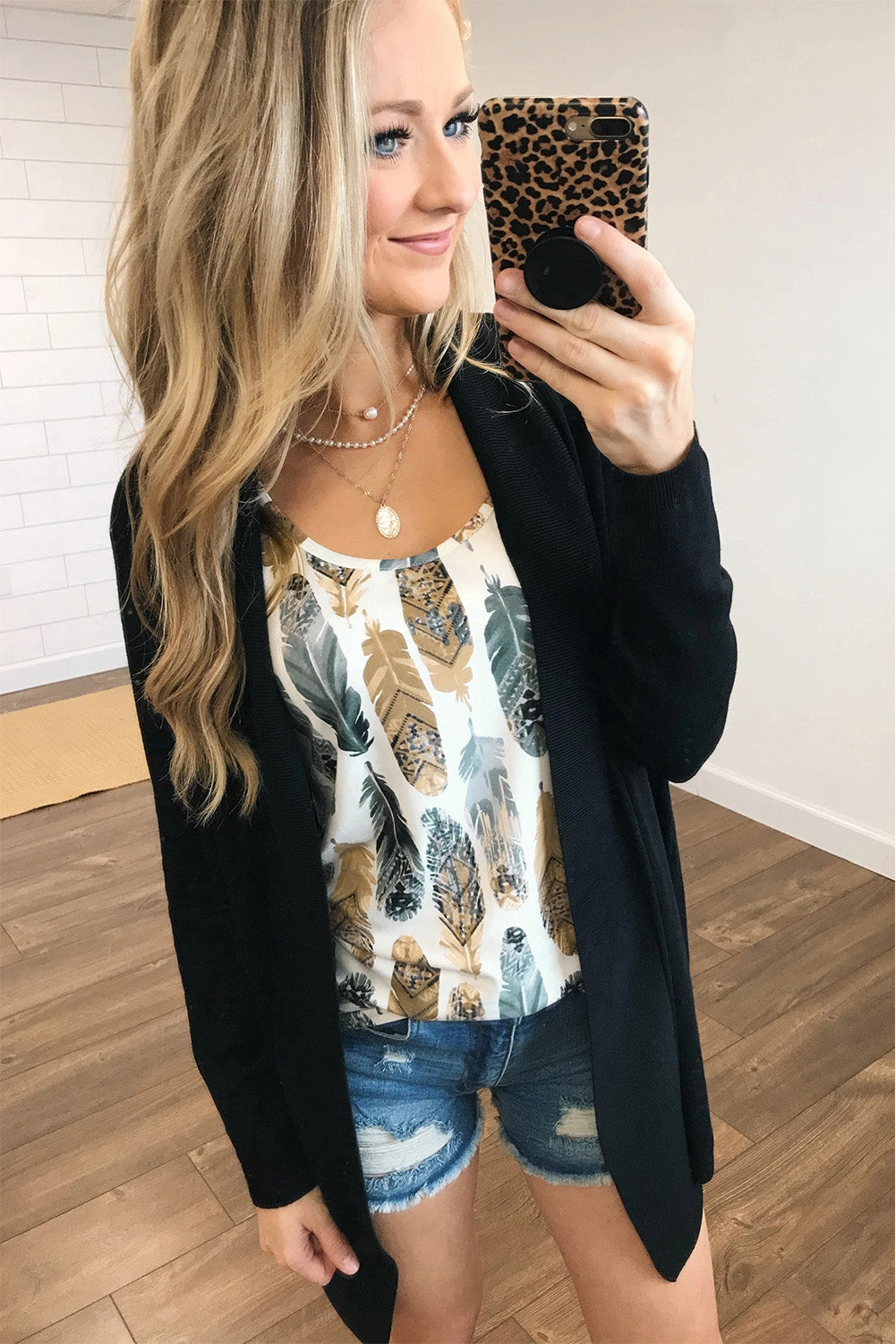 Multicolor Aztec Feather Tank Top