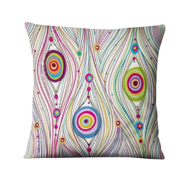 Peacock Feather Art Design Digital Printed Pillowcase