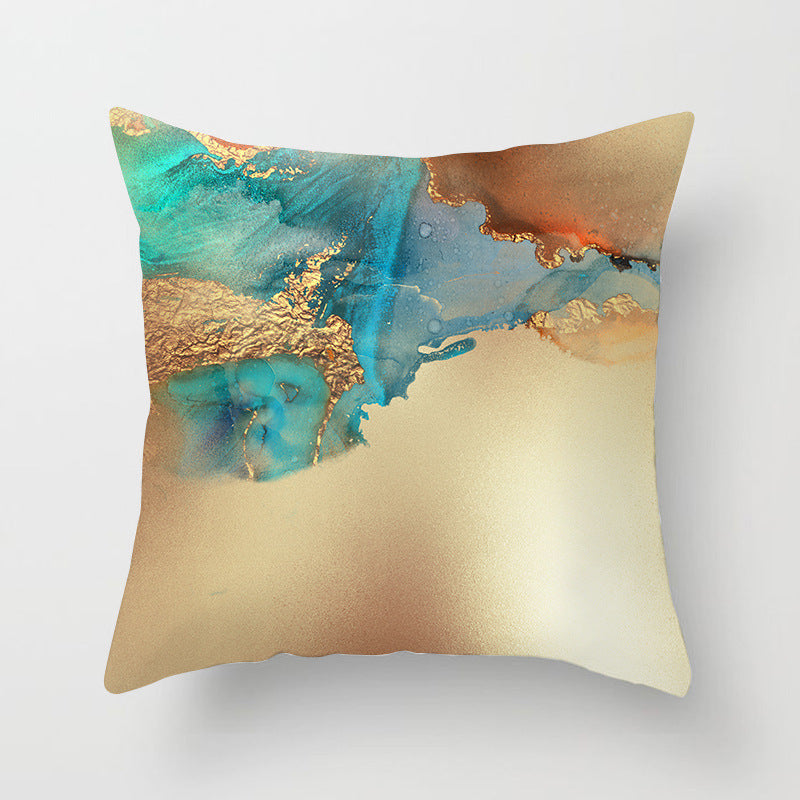Nordic Watercolor Gold Foil Texture Printing Pillowcase