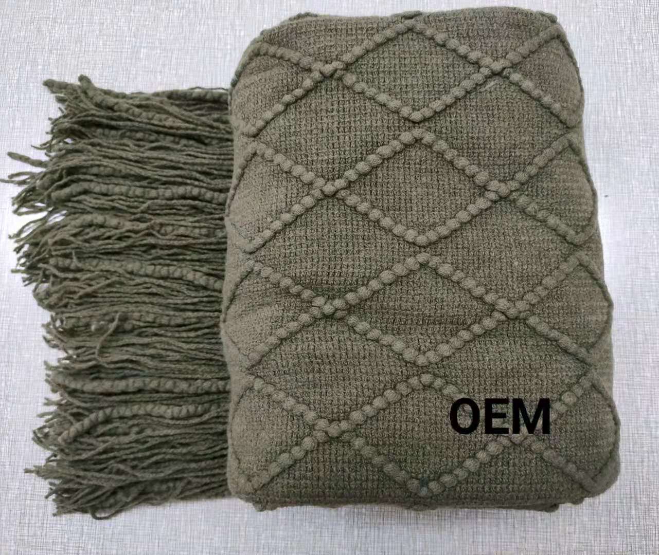 Nordic Diamond Large Grid Sofa Blanket Leisure Decoration