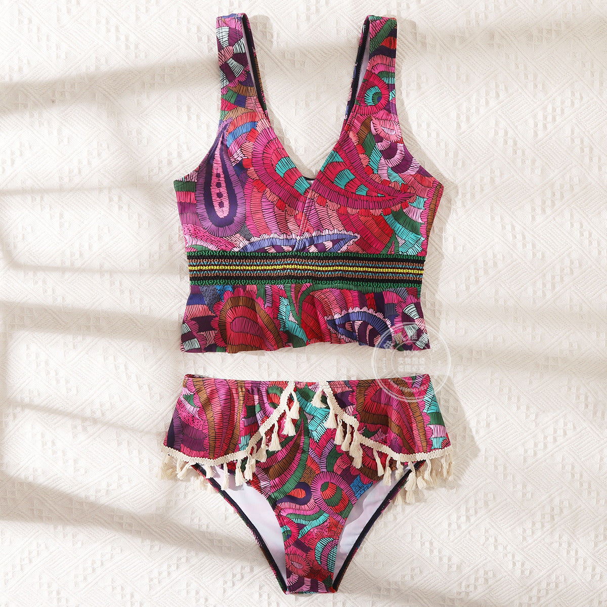 Fashion Personality Ethnic Pattern Conservative Bikini