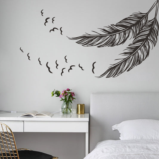 Simple Pure Color Feather Bird Bedroom Porch