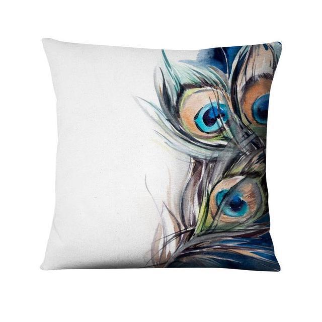 Peacock Feather Art Design Digital Printed Pillowcase