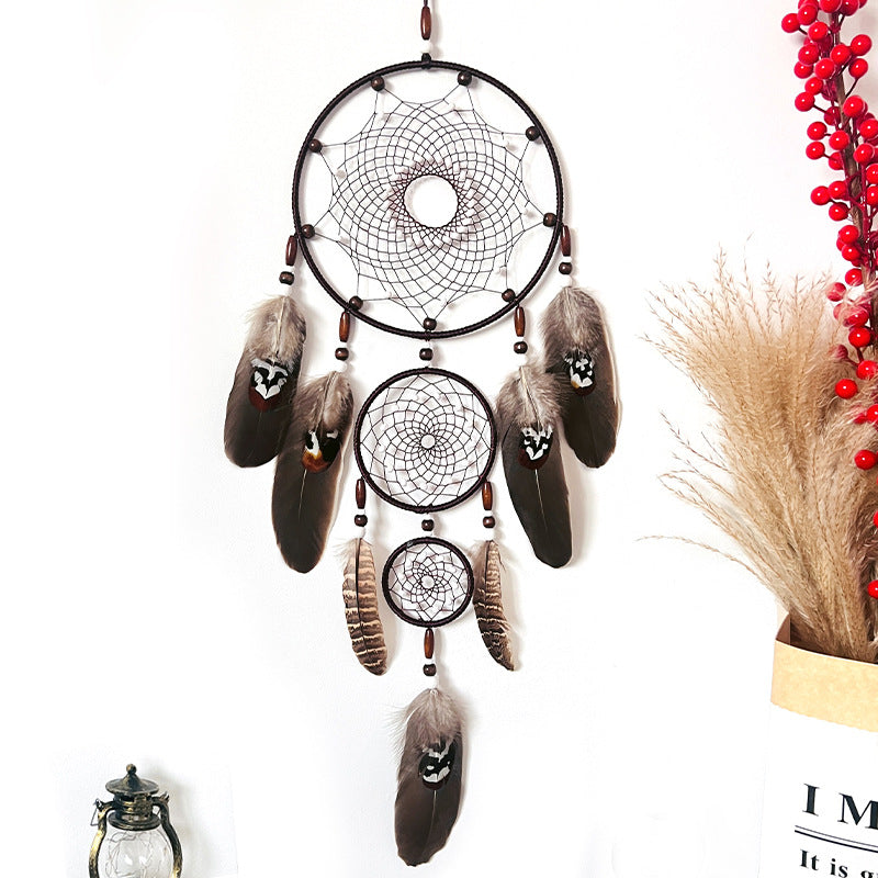 Feather Three Ring Dream Catcher