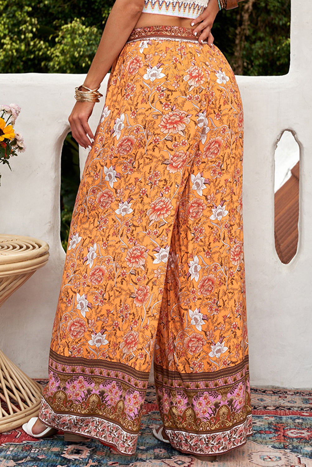 Boho Wide Leg Palazzo Pants