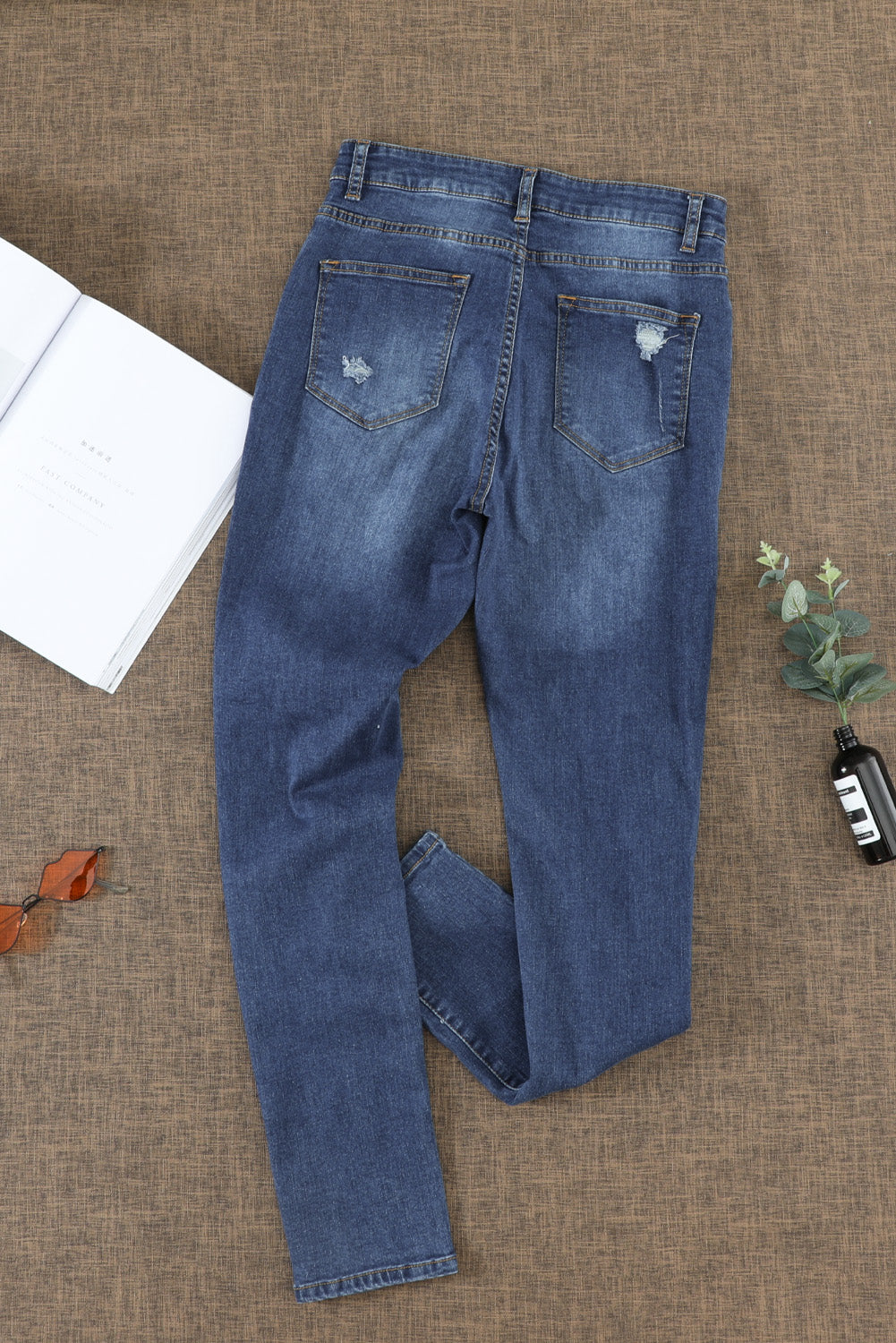 Floral Patch Destroyed Skinny Jeans