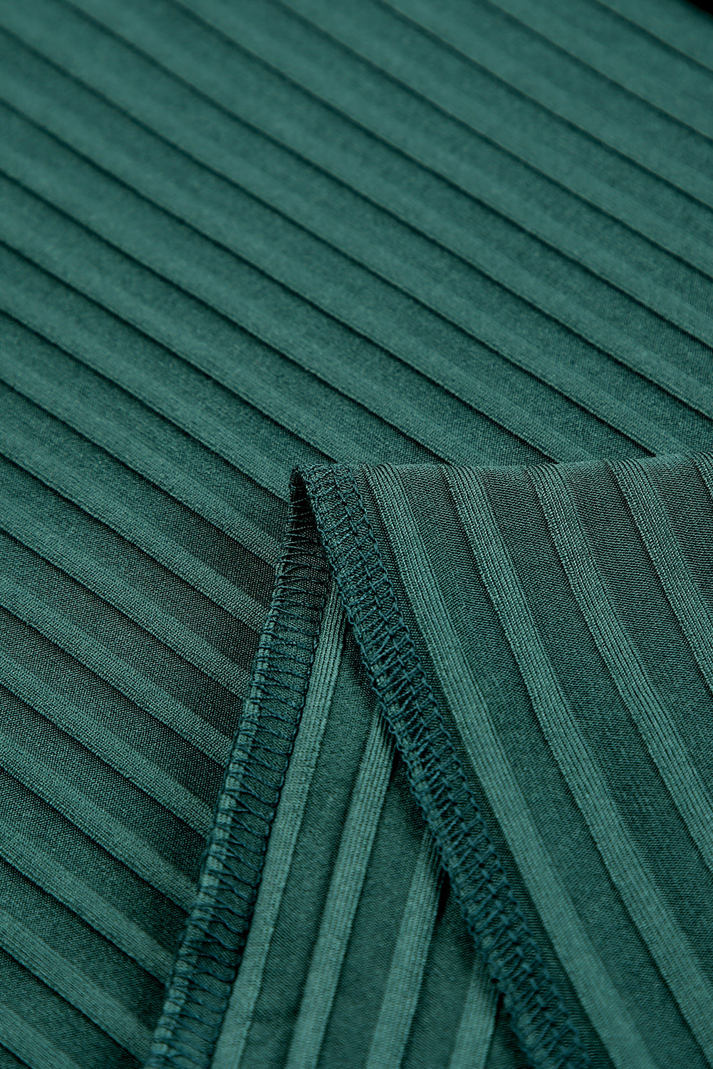 Ribbed Knit High Rise Wide Leg Pants