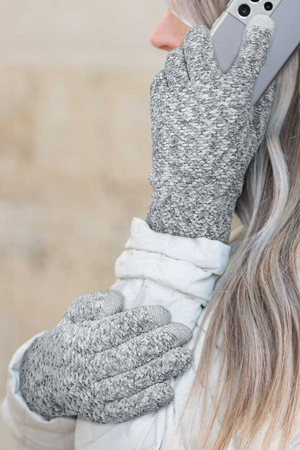 Knitted Texture Touch Screen Gloves