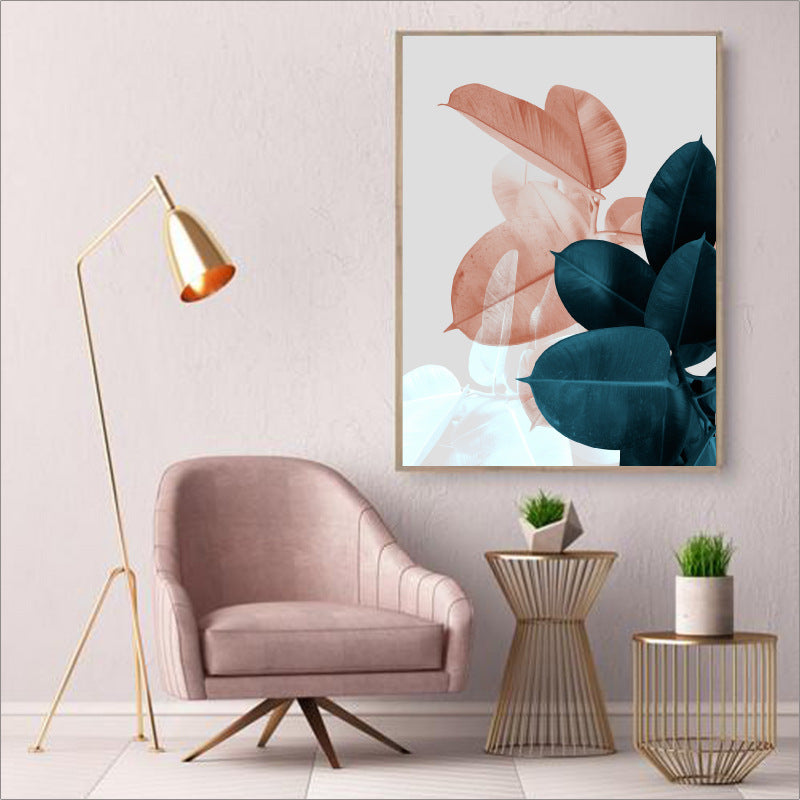 Nordic abstract leaves flowers hanging painting heart