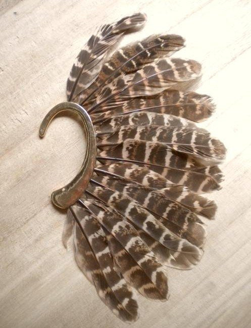 Vintage Boho Feather Clip Earring