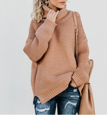 Autumn and winter new sweater temperament commuter high collar pullover sweater