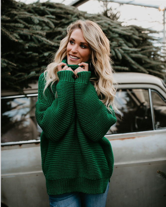 Autumn and winter new sweater temperament commuter high collar pullover sweater