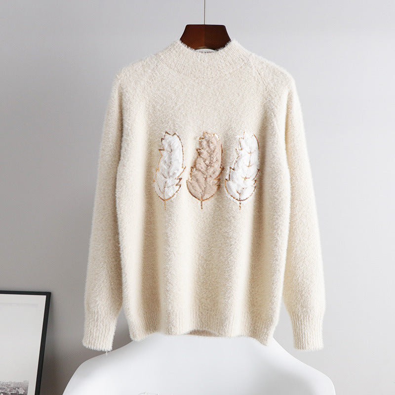 Small fragrance knitted mink sweater