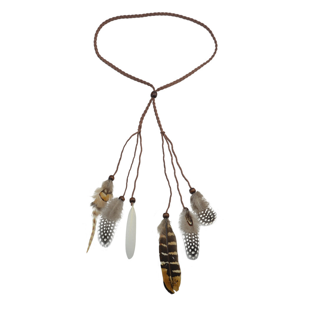 Fashionable ethnic feather hair band