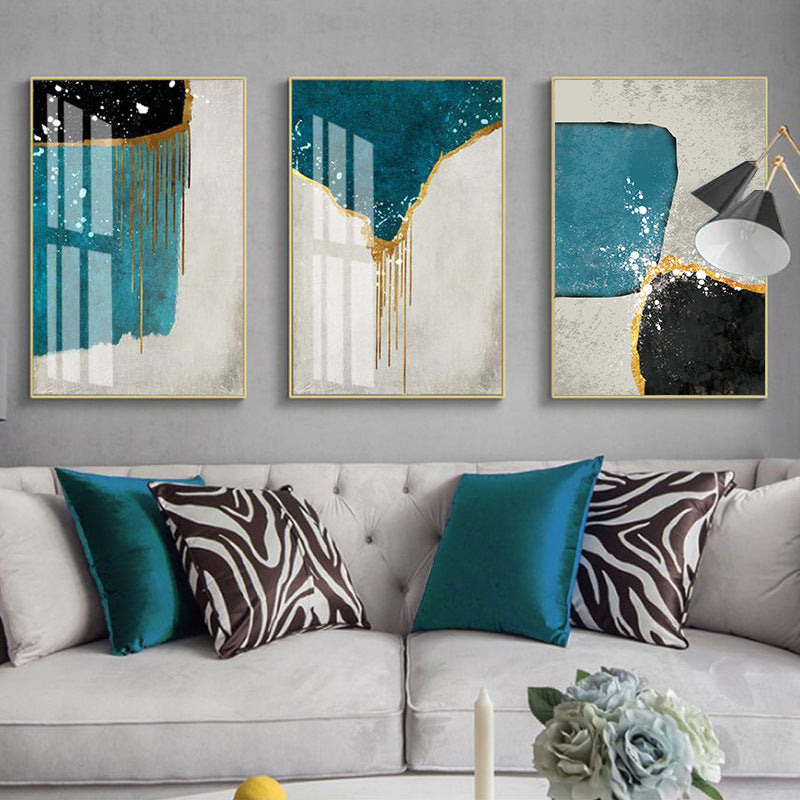 Simple Nordic Abstract Oil Painting Geometric Canvas