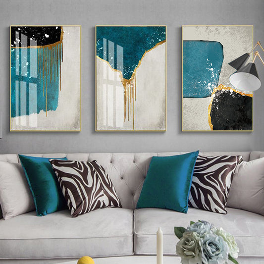 Simple Nordic Abstract Oil Painting Geometric Canvas