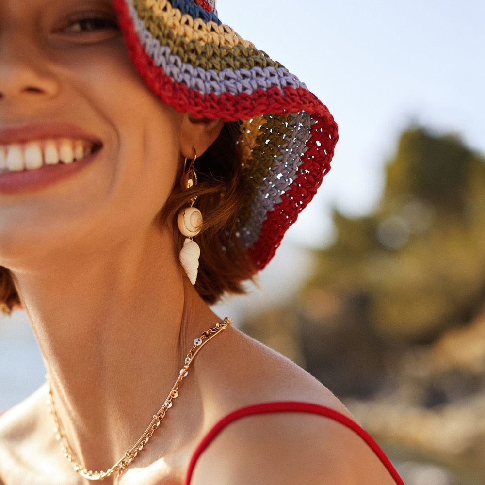 Vodeshanliwen New Boho Shell Drop Dangle Earrings For Women Jewelry 2021 Fashion Vintage Statement Earrings Party Gifts